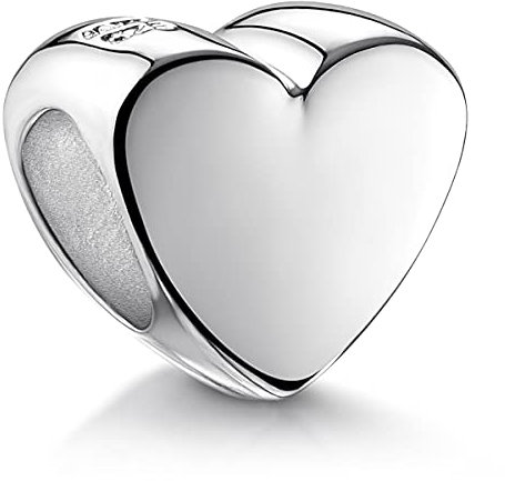 MATERIA 925 Silber Beads Herz Liebe Element in Hochglanz für Beads Armband/Kette #302