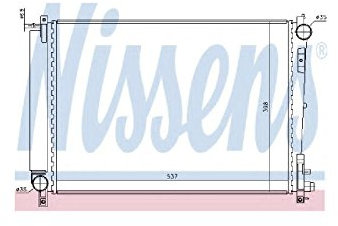 NISSENS Kühler Motorkühlung Kühler Wasserkühler Motorkühler Netzbreite 396mm Netzlänge 540mm Netztiefe 34mm 61006