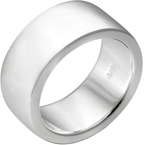Vinani Damen Ring 925 Silber - breit schlicht massiv - glänzend aus Sterling Silber 925 für Frauen und Herren - REG56