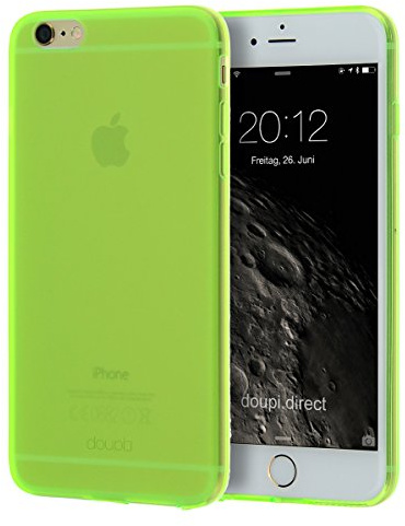 doupi PerfectFit Schutzhülle für iPhone 6 6S (4,7 Zoll), Staubschutz eingebaut mit Staubstöpseln Matt Clear Schutz Hülle Schale Bumper Case Cover, grün
