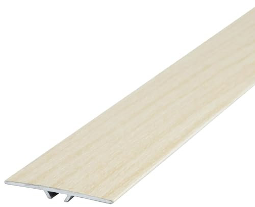 Dalsys Übergangsprofil flach 40mm x 90cm zum Schrauben inkl. Befestigungsmaterial, aus Aluminium Ahorn Hell