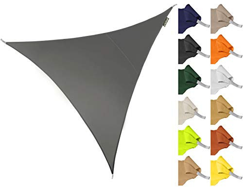 Kookaburra 2m Triangle Water Resistant Garden Patio Sun Shade Sail Canopy 96.5% UV Block with Free Rope (Charcoal)