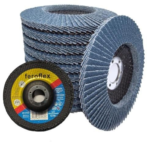 Feroflex®, 40 dischi lamellari, 125 mm, qualità professionale, dischi abrasivi (grana 40, 40)