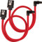 Corsair - Cable SATA Blindado Premium – SATA 6Gbps 30 cm, conector A 90 °, Rojo