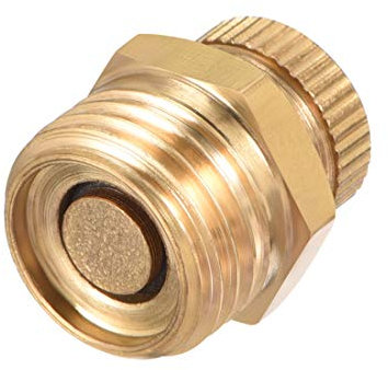 sourcing map 1/4BSP Male Thread Dia Air Compressor Part Brass Tone Security Water Drain Valve