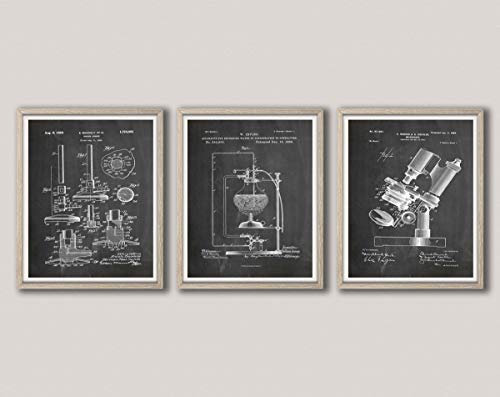 WallBUddy Science Apparatus Posters Science Inventions Wall Art Scientific Decor Science Lab Decor Science Room Prints Vintage Science Art WB380-WB382 (28cm x 36cm, Chalkboard Black)