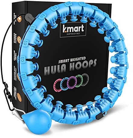 K-MART Smart Hula Ring Hoops, gewichteter Hula Circle 24, Abnehmbarer Fitnessring mit 360-Grad-Auto-Spinning-Ball, Gymnastik, Massage, Fitness für Erwachsene zur Gewichtsabnahme