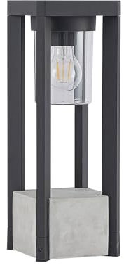 Lucande Außenleuchte Kalisa (spritzwassergeschützt (Modern) in Alu aus Aluminium (1 flammig, E27) - Wegeleuchte Pollerleuchte Wegelampe Sockelleuchte