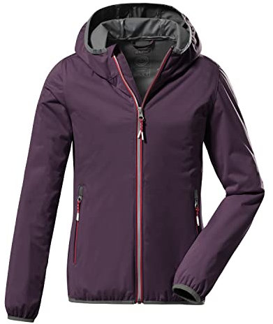 Killtec Girl's Chaqueta softshell con cuello alzado, plegable - KOS 164 GRLS SFTSHLL JCKT, plum, 152, 38362-000
