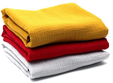 VmG-Store 3X Musselin Set je 0,5m x 1,35m Double Gauze Stoff 100% Baumwollstoff Tex Standard 100 (3er Set je 0,5m, Set12)