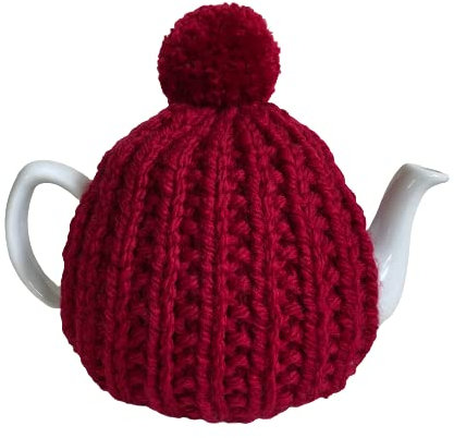 Red Knitted Tea Cosy - Fits 4-6 Cup Teapot