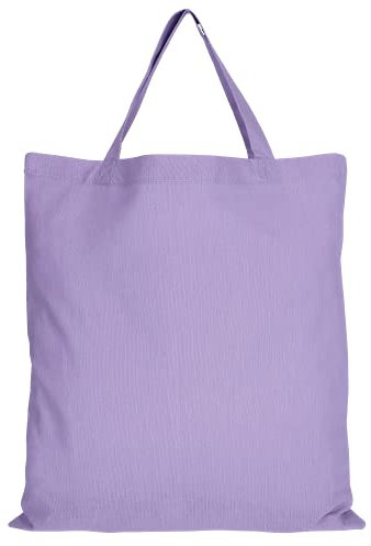 TEXXILLA 10 Stück Baumwolltasche - 28 Farben | mit Zwei kurzen Henkeln | 38x42cm | Jutebeutel | Einkaufstasche | unbedruckt, Farbe:Lavendel, Größe:10 Stück
