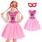 Aomig Costume Supereroe Bambina, Vestito Spider Bambini con Maschere, Costume Cosplay di Halloween Spider Dress per Ragazze, Party Fancy Dress per Natale, Carnevale e Compleanno (120CM)