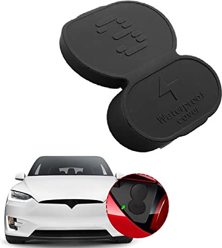 Prise de Charge pour Véhicule Couvercle,Tesla Model Cache de port de chargement,Port Chargeur de Voiture Capuchon Anti,Protection en Silicone Étanche poussière Modification Automobile Accessoires