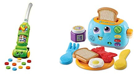 LeapFrog Pick Up and Count Vacuum & Yum-2-3 Toaster, Learning Toy with Sounds and Colours for Sensory Play, Educational Toys for Kids, Preschool Activity Games for Boys and Girls Aged 1, 2 & 3 Years