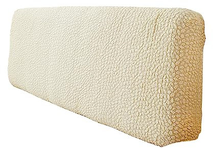 OQHAIR Bett Kopfteil Bezug Jacquard-Relief staubdicht Bettkopfteil Hussen All-Inclusive-Anti-Rutsch-Schutz für gepolstertes Kopfteil -Beige-180cm(71inch)