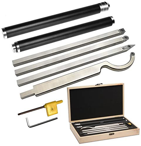 Drechseleisen,Drechselmeißel 4-Teiliges Set,Drechselwerkzeuge, Round/Square/Diamantform, Aluminiumgriffe, Holzkiste, Für Holzbastler Oder Heimwerker Oder Tischle