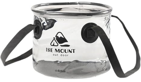 KieTeiiK Durchsichtiger Zusammenklappbarer Eimer Faltbare Wassereimer Tragbarer Wasserbehälter Angeleimer Für Reisen Wandern Angeln Zusammenklappbarer Wassereimer Leicht Camping Reisen