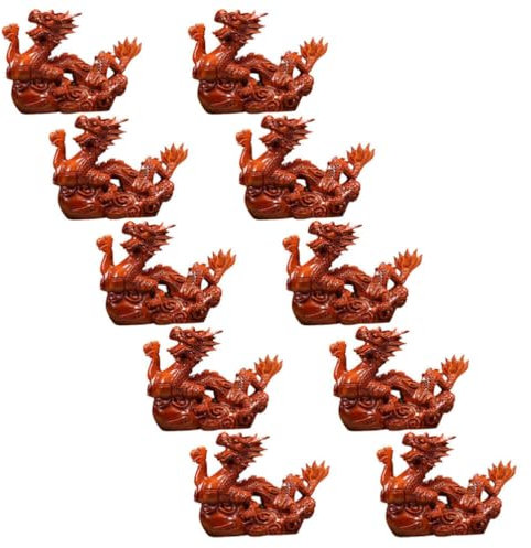 HOMSFOU Chinesischer Holzdrache Ornament - Dekorative Drachenfigur Für Schreibtisch Und Wohnzimmer Einzigartiges Design Aus Hochwertigem Holz Für Festliche Anlässe