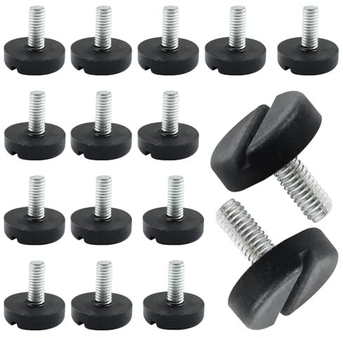 Zorveiio 16 Pcs M6 Furniture Lvelers Table Leg Levelers, Levelling Foot Screw on Furniture Adjuster Mini Adjustable Feet for Furniture Legs Patio Furniture Feet - Black