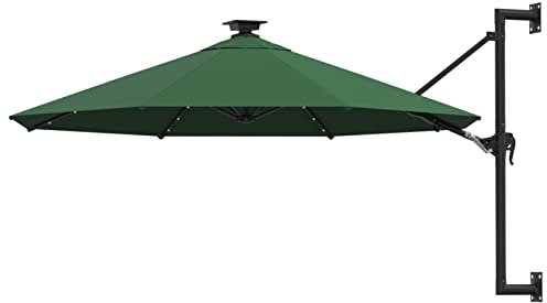 ShCuShan Sonnenschirm Balkon Sonnenschirm Wandmontage mit und Metallmast 300 cm Grün