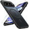 OWKEY Coque Magnétique pour Google Pixel 9 /Google Pixel 9 Pro 2024[Compatible avec MagSafe][avec Verre Trempé][Translucide Mat] Coque Rigide Antichoc en PC pour Pixel 9/Pixel 9 Pro(Noir)