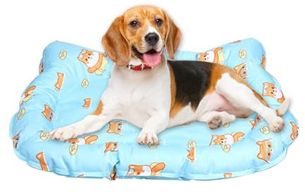 Dreuhuing Kühlende Haustiermatte – weiche Kühldecke aus Eisseide, bissfeste Hunde-Kühlmatte, wasserdicht, Haustier-Eiskissen für drinnen und draußen, multifunktionales Haustierzubehör