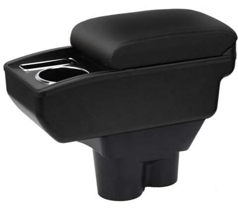 YJYWZH Compatible with Opel CORSA E Armlehnen Auto Mittelkonsole Aufbewahrungsbox Armlehne Innenausstattung Armauflage Schwarz Leder Armstutze Mit Getrankehalter