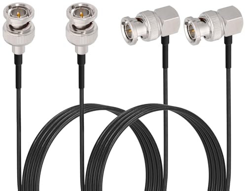 Superbat SDI Kabel 60cm 3G/HD/4K/8K Videokabel 75ohm BNC Stecker auf Stecker Rechte Winkel RG179 Koaxialkabel (Schwarz) 2Stk für Kamera Monitor SDI Konverter Videoausrüstung