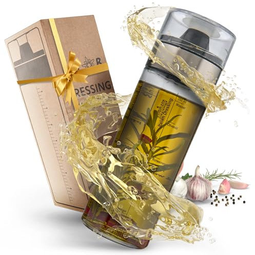 LALOB® Dressing-Shaker – auslaufsicher Behälter – fünf Rezepte in 175ml und 350ml – Salatsoßen-Schüttelbecher