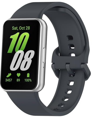 Garmcool Cinturino Compatibile per Samsung Galaxy Fit 3 Cinturini Grigio Regolabile Sportivo Ricambio Braccialetto Smartwatch per Galaxy Fit 3 SM-R390 (nessun Tracker)