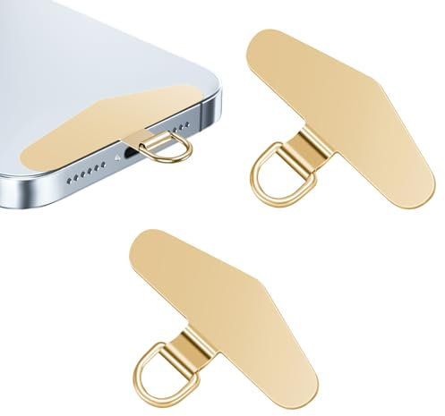 flintronic Patch pour Cordon de Téléphone Portable, 2PCS Téléphone Cordon Patch, Métal Patch Portable Métal Sans Adhésif Patch Universel pour Cordon de Téléphone pour Étuis de Téléphone Portable