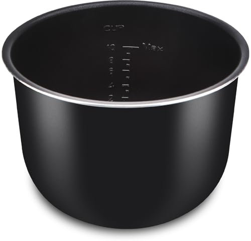 Aigostar Pentola Interna a Cottura Lenta da 5,5 litri, Interno Rivestito in Materiale antiaderente, Cuociriso, Solo per Panda, Nero