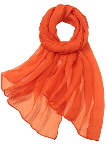 Bufandas Mujer Bufanda de Seda Casual de Verano para Mujer Pañuelo de Seda Liso Multicolor Bufanda Regular Fina de Gasa Bufanda de Protección Solar