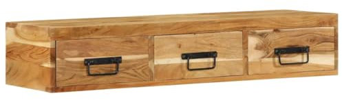 Toshilian Meuble TV Suspendu, Support TV Mural Étagère TV Flottant Meuble TV Mural 100x30x19 cm Bois Massif d'acacia