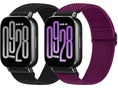 XANS 22 mm Nylon Élastique Bracelet Compatible avec Xiaomi Redmi Watch 5 Active/Redmi Watch 5 Lite, Bracelets pour Garmin Vivoactive 4/Venu 3/Venu 2/Forerunner 255/Forerunner 265/Fossil Gen 6 44 mm,