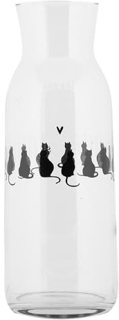 Clayre & Eef Karaffe 1000 ml Transparant Glas Katzen