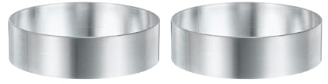 QUARKZMAN 2 Stück Edelstahl Tortenringe 7cm Runder Kuchenformmit Spiegelbeschichtungfür die Küche zu Hause Lebensmittel Käseherstellungswerkzeug, Silber