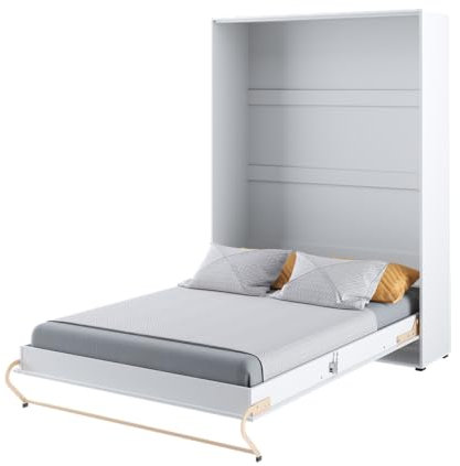 Friderik Concept PRO 1 CP-01 Wandklappbett Vertikal Schrankbett, 140x200 cm (Weiß Hochglanz)