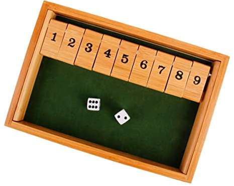 Vaguelly Holzklapp-spielbrett Mit Nummerierten Karten Digitales Würfelspiel Für Zwei Personen Multifunktionales Trinkspiel-Accessoire Ktv Partyunterhaltung Inklusive Sechsseitigen Holzwürfe