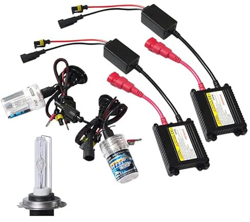 FUNOMOCYA Kit De Phare Xenon H7 55W Ampoule Xenon 6000K avec Ballast Numérique pour Phare De Voiture DC 12V Ensemble Complet De Lampes pour Éclairage Automobile