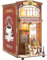 inaepeak DIY Book Nook Kit, 3D Puzzle Puppenhaus Holz Haus, Puppenhäuser Miniatur Haus Kit mit LED Licht, DIY Miniaturhaus Bausatz für Erwachsene, Bücherregal Deko Bastelset Geschenken (Café Haus)