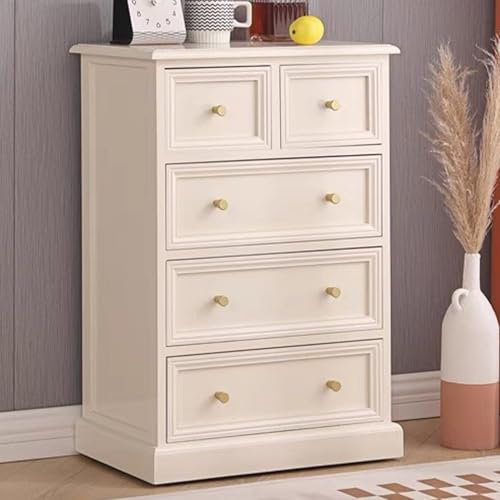 Kommode Massivholz, Ablageschrank für Schlafzimmer, Wohnzimmer, Kommode im amerikanischen Stil, beige, weiß, nuss, Höhe 75cm, Stilmöbel