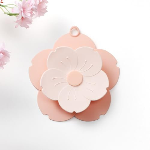 Lkw Ogechi Attrape Cheveux Douche Silicone, Protecteur de Drain en Silicone, avec Forme de Fleur de Cerisier, Bouchon de Vidange Douche, Universel Filtre à Cheveux, pour Salle de Bain, Cuisine