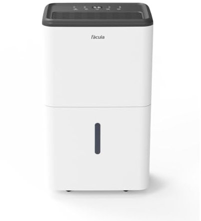 facula - Deshumidificador Siroco 30 l/día | Modo Ventilación | Depósito extraíble 6,5l | Secado de Ropa | Temp 1-24h