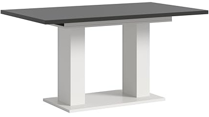xonox.home Tisch Motion X4AH6T74 Ausziehbarer Esstisch in weiß Nb. und grau Nb. mit Doppelsäulen-Fußgestell, ca. 150-190x76x90 cm