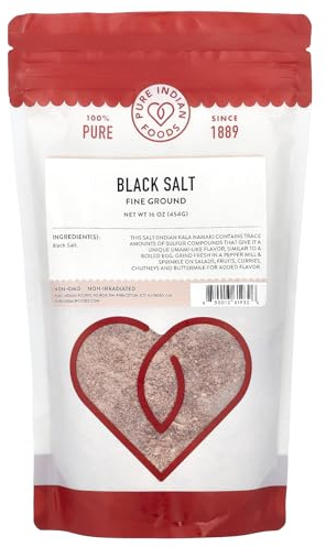 Black Salt, Fine Ground, 16 oz (454 g), Pure Indian Foods