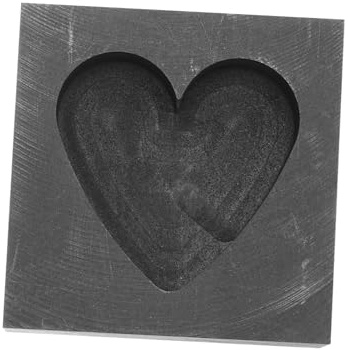 Herzform Graphit Blockform für Gold, Silber und Kupfer Schmelzform | Schwarz, für Legierungen und Experimente Beim Metallschmelzen, Wärmebeständigkeit