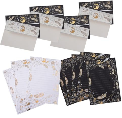 JEWEDECO Hochwertiges Briefpapier und Umschläge Set mit Edlem Heißpräge design Umschläge und Liniertem Schreibpapier Stilvolles Japanisches Briefset für Persönliche Briefe und Notizen