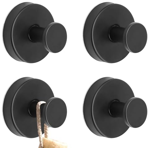 Exsink Set of 4 Suction Hooks, Wall Hook, Crochet Ventouse Salle de Bain | Bathroom Hook, Stainless Steel , Adhesive Coat Rack for Kitchen, Bathroom, Bedroom